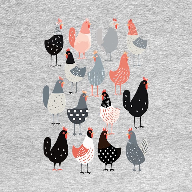 Cluck Yeah! Funny Chicken Celebration Tee by Indigo Lake